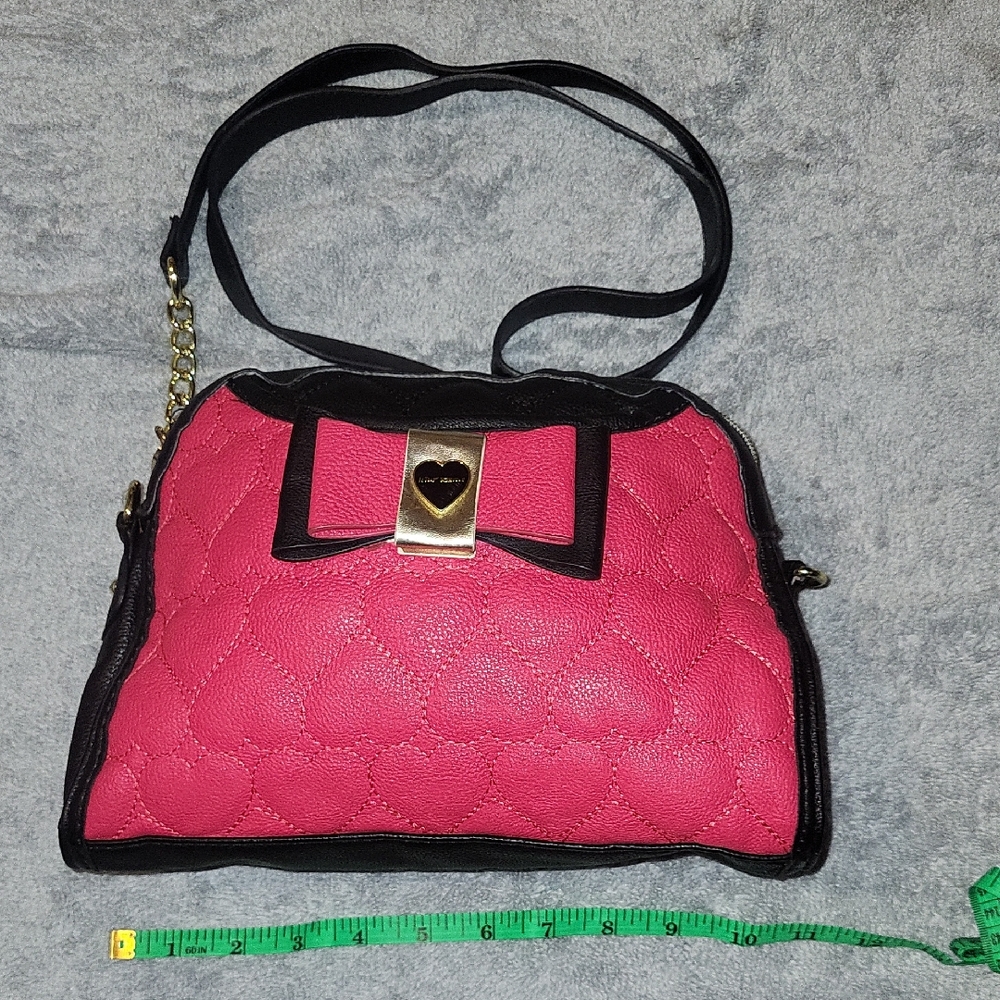 Hot Pink Quilted Crossbody Bag with Bow and Gold Accent